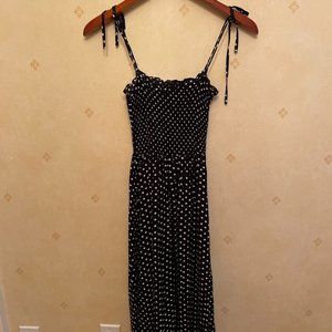 Black Polkadot Midi Dress, Size S